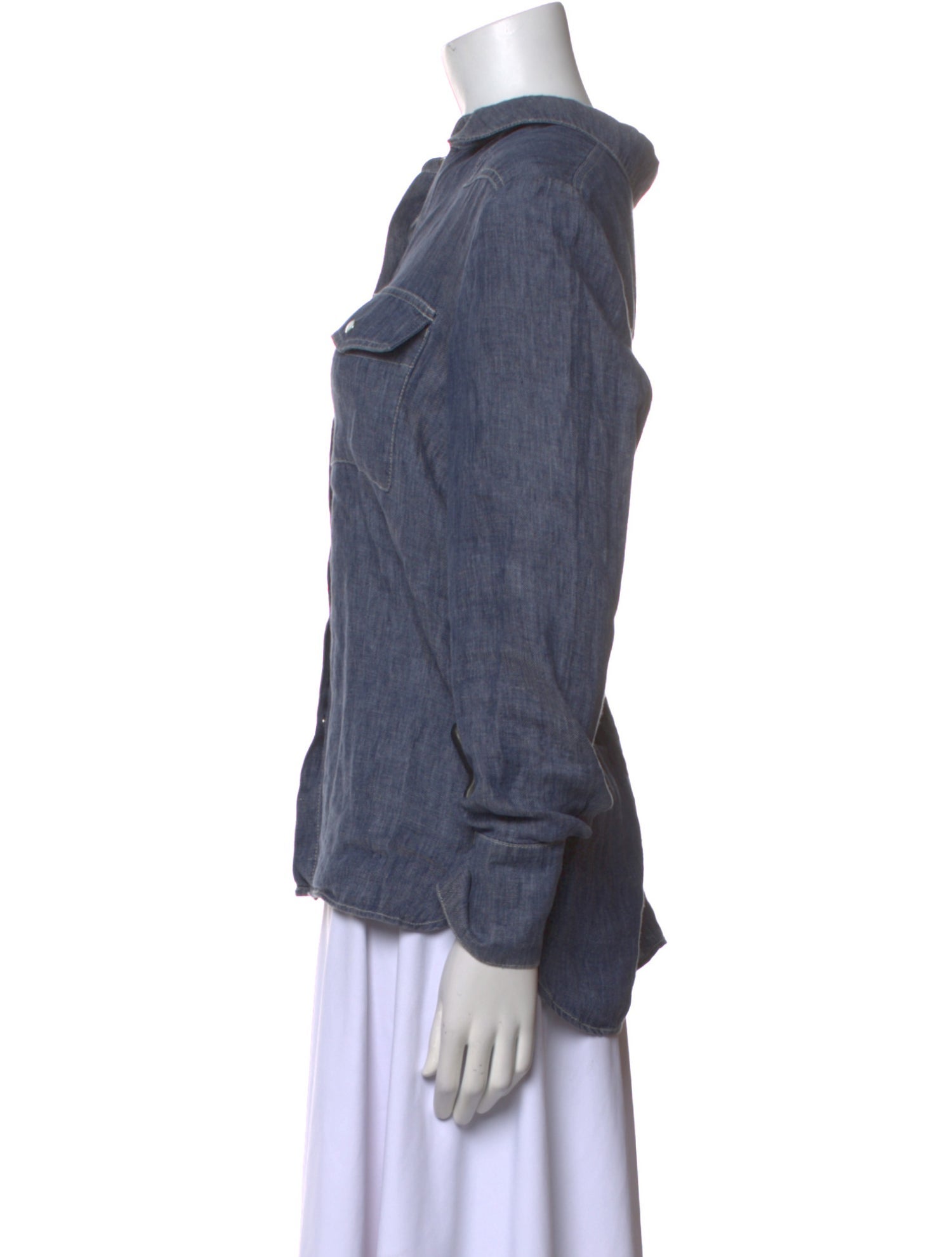 TWP Hemp Long Sleeve Button-Up Top