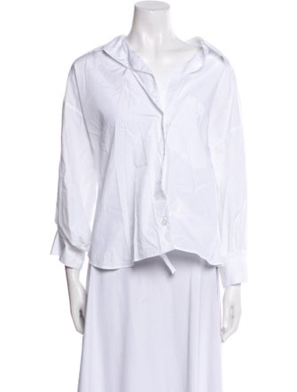 TWP V-Neck Three-Quarter Sleeve Button-Up Top