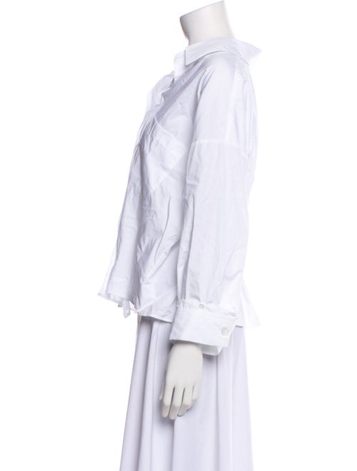 TWP V-Neck Three-Quarter Sleeve Button-Up Top