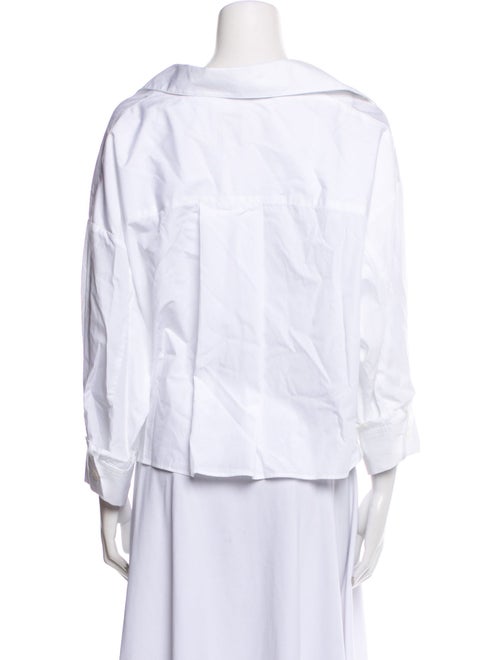 TWP V-Neck Three-Quarter Sleeve Button-Up Top