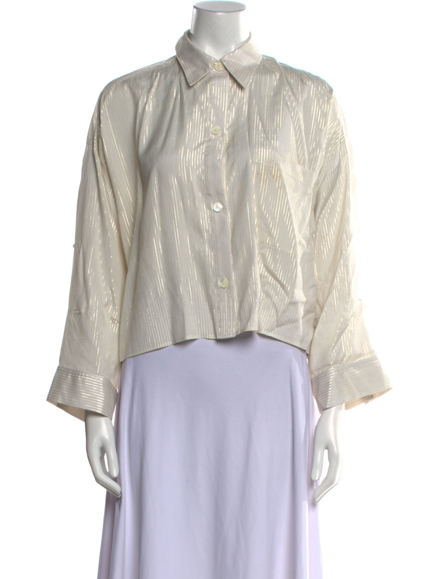 TWP Silk Striped Crop Top