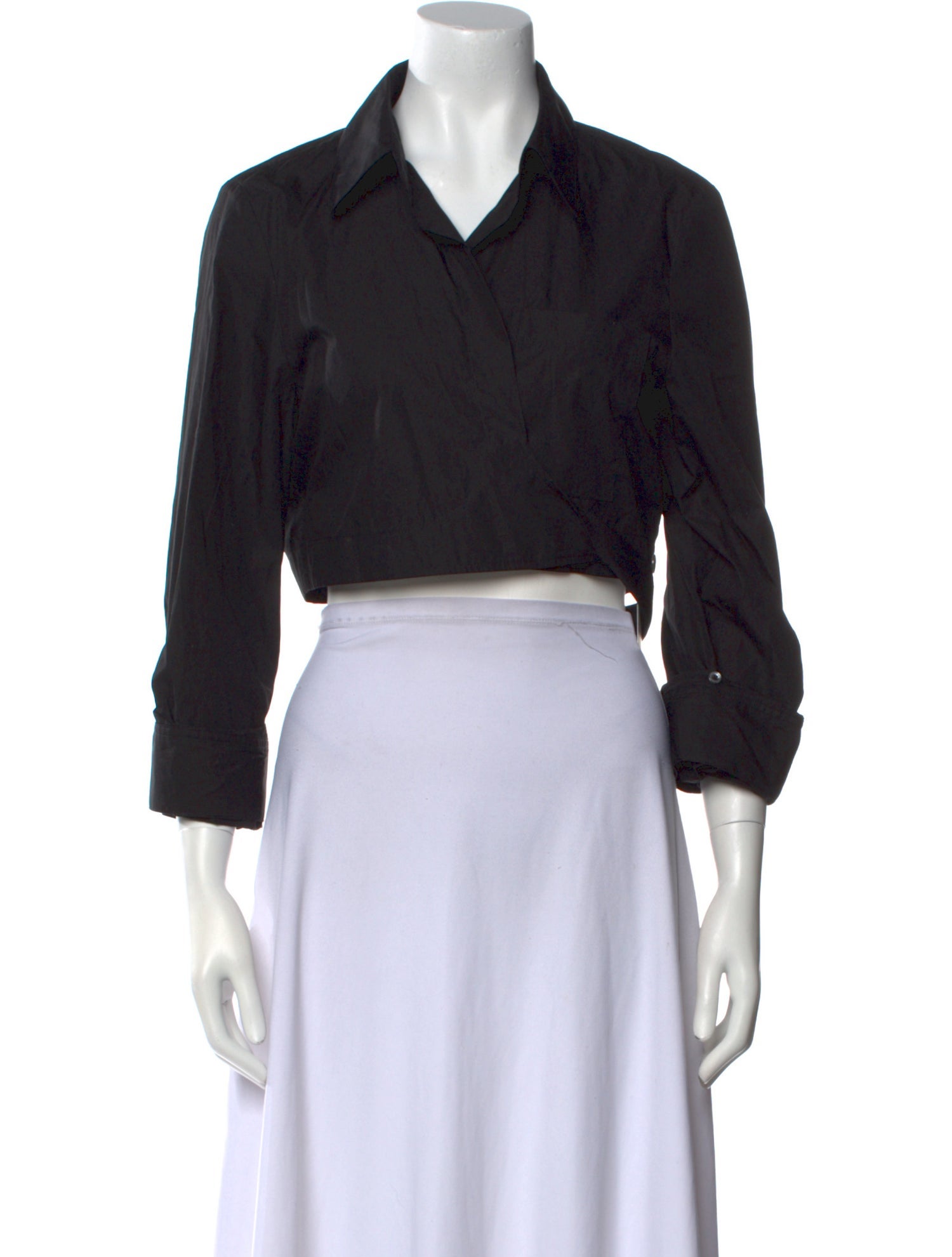 TWP Three-Quarter Sleeve Crop Top