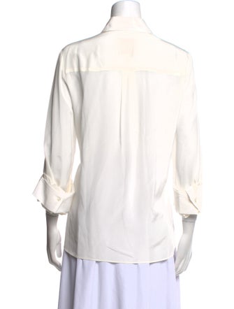 TWP Silk Three-Quarter Sleeve Button-Up Top