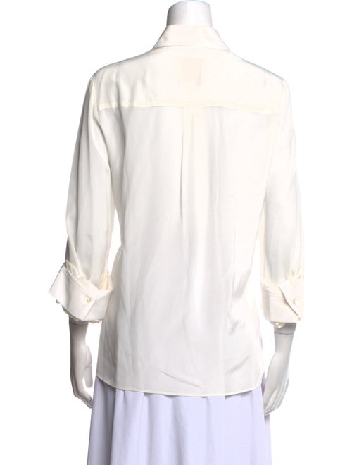 TWP Silk Three-Quarter Sleeve Button-Up Top