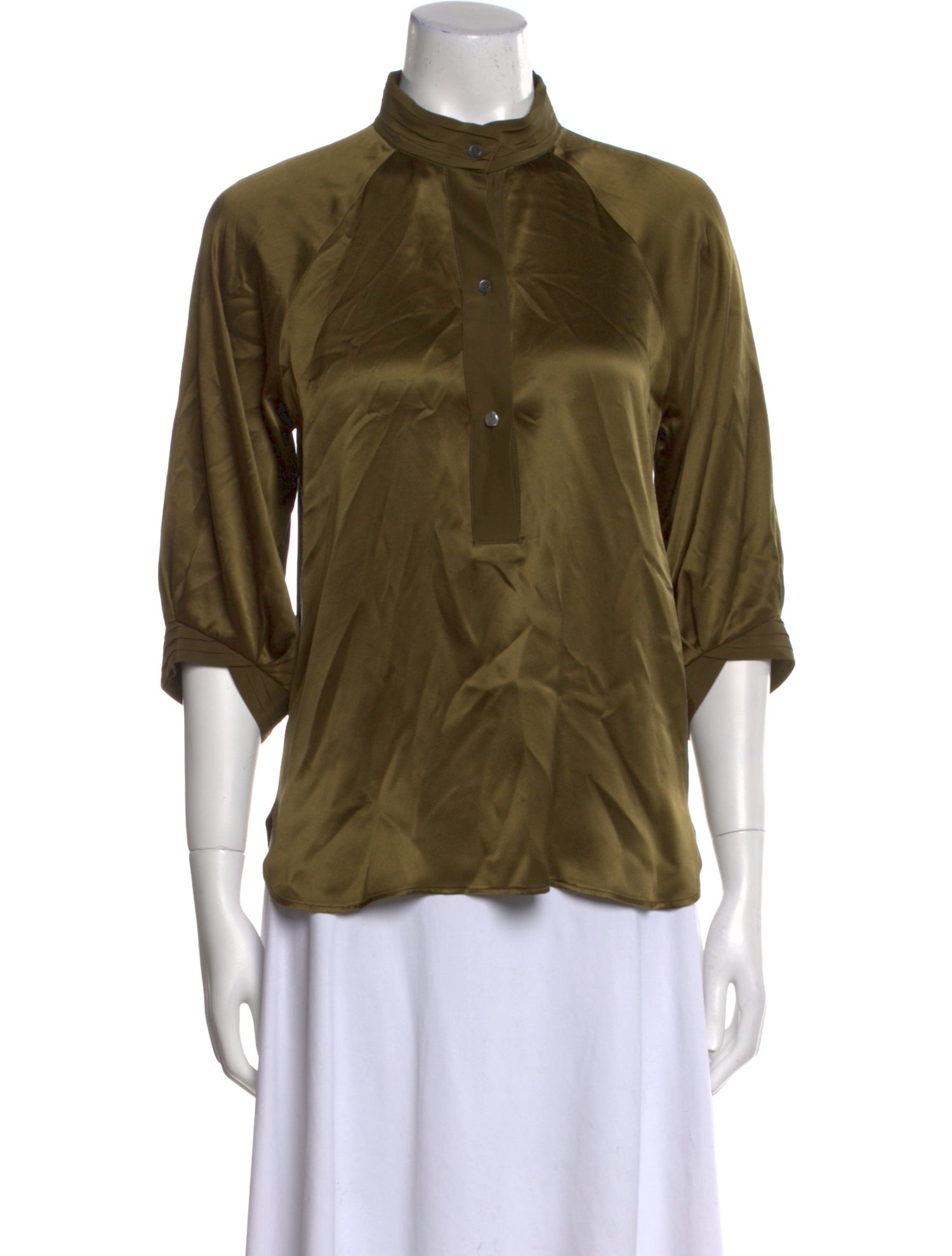 TWP Silk Mock Neck Blouse