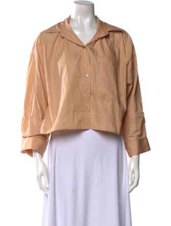 TWP Three-Quarter Sleeve Crop Top