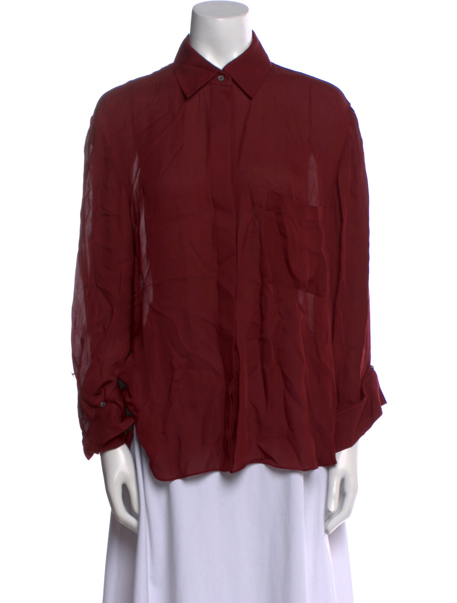 TWP Silk Long Sleeve Button-Up Top