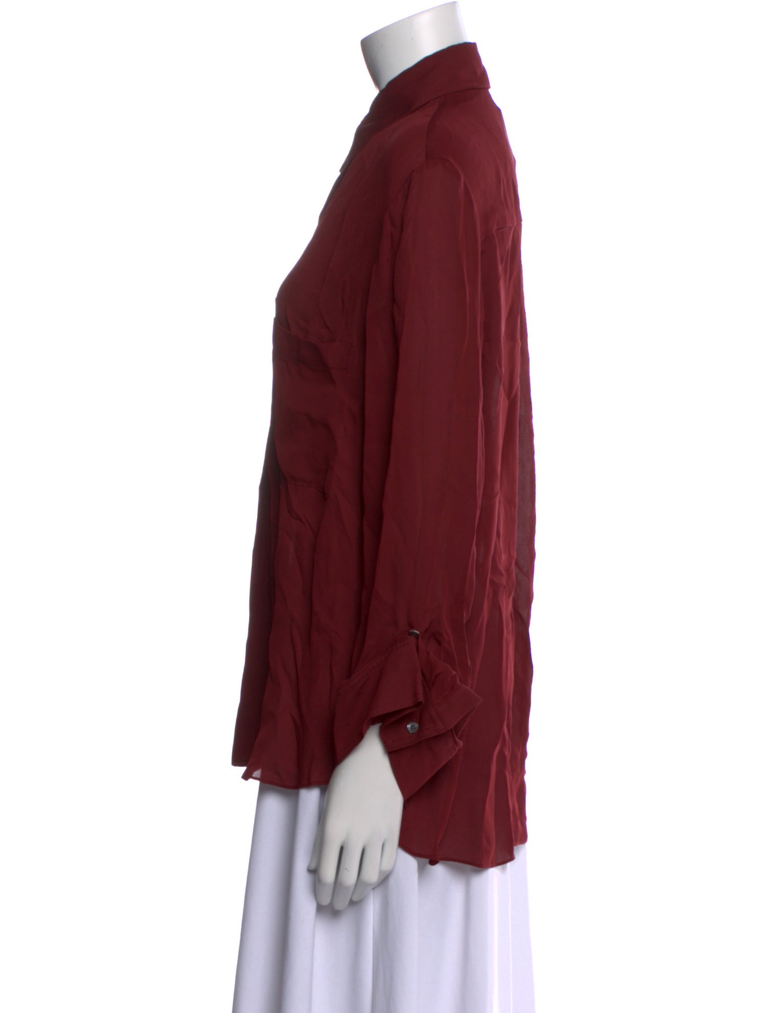 TWP Silk Long Sleeve Button-Up Top