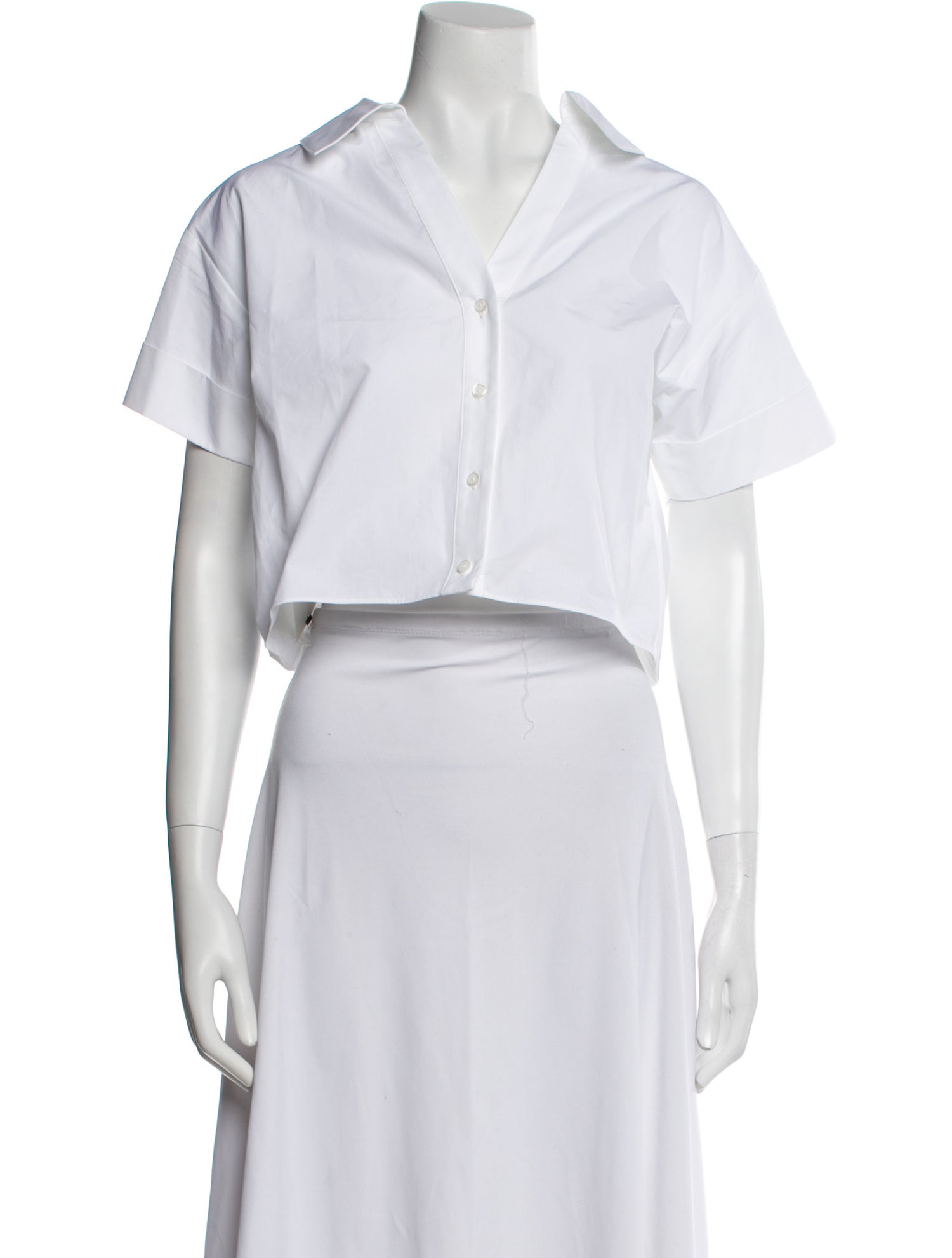 TWP V-Neck Short Sleeve Crop Top