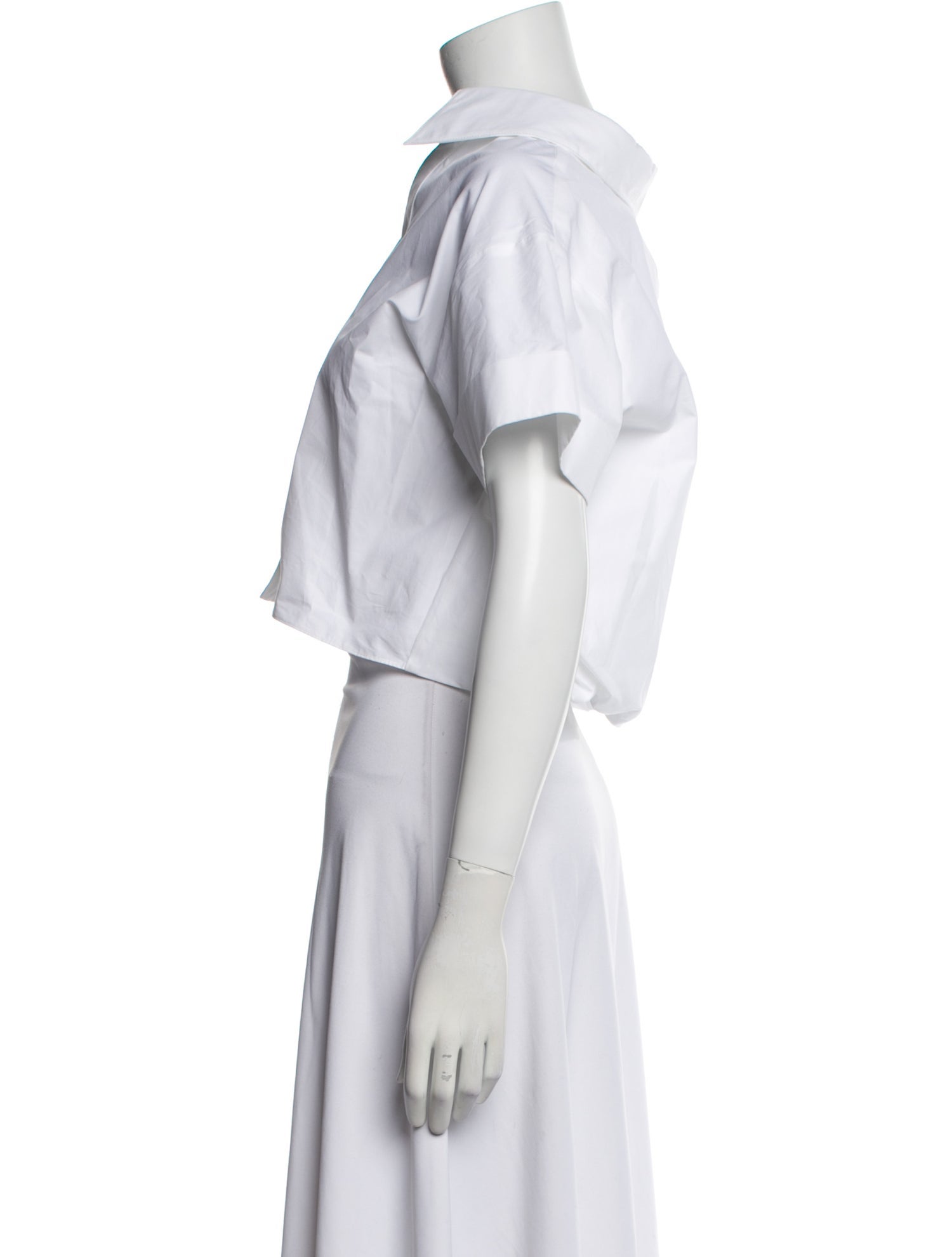 TWP V-Neck Short Sleeve Crop Top