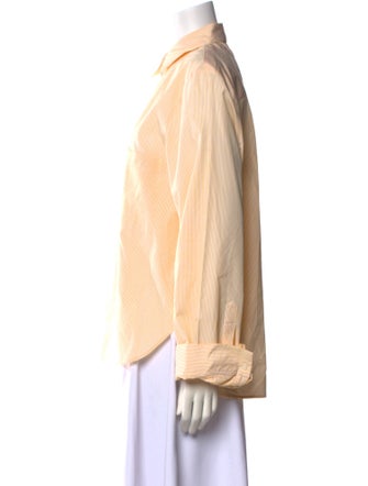 TWP Striped Long Sleeve Button-Up Top