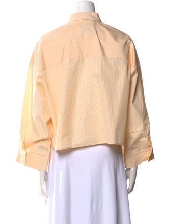 TWP Striped Long Sleeve Button-Up Top