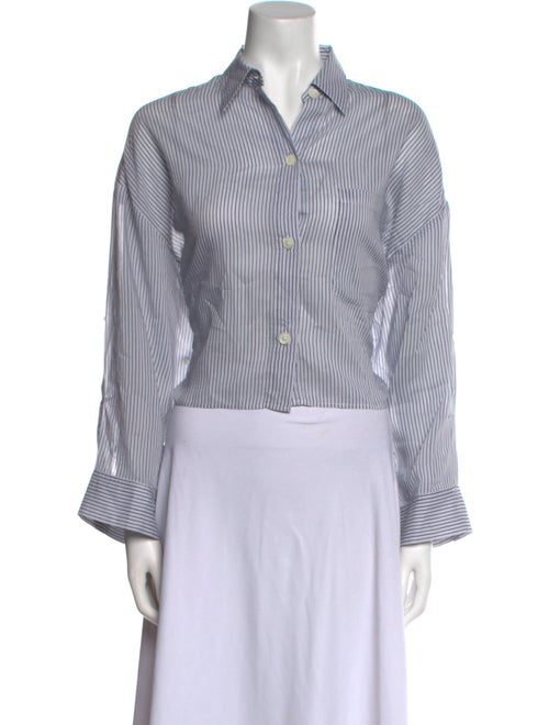 TWP Striped Long Sleeve Button-Up Top