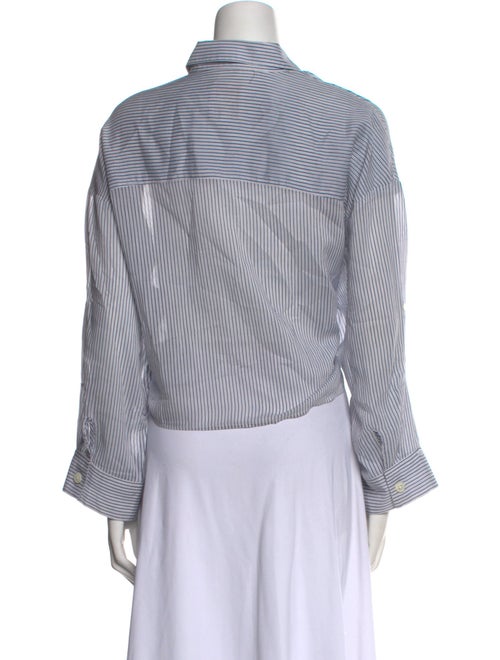 TWP Striped Long Sleeve Button-Up Top