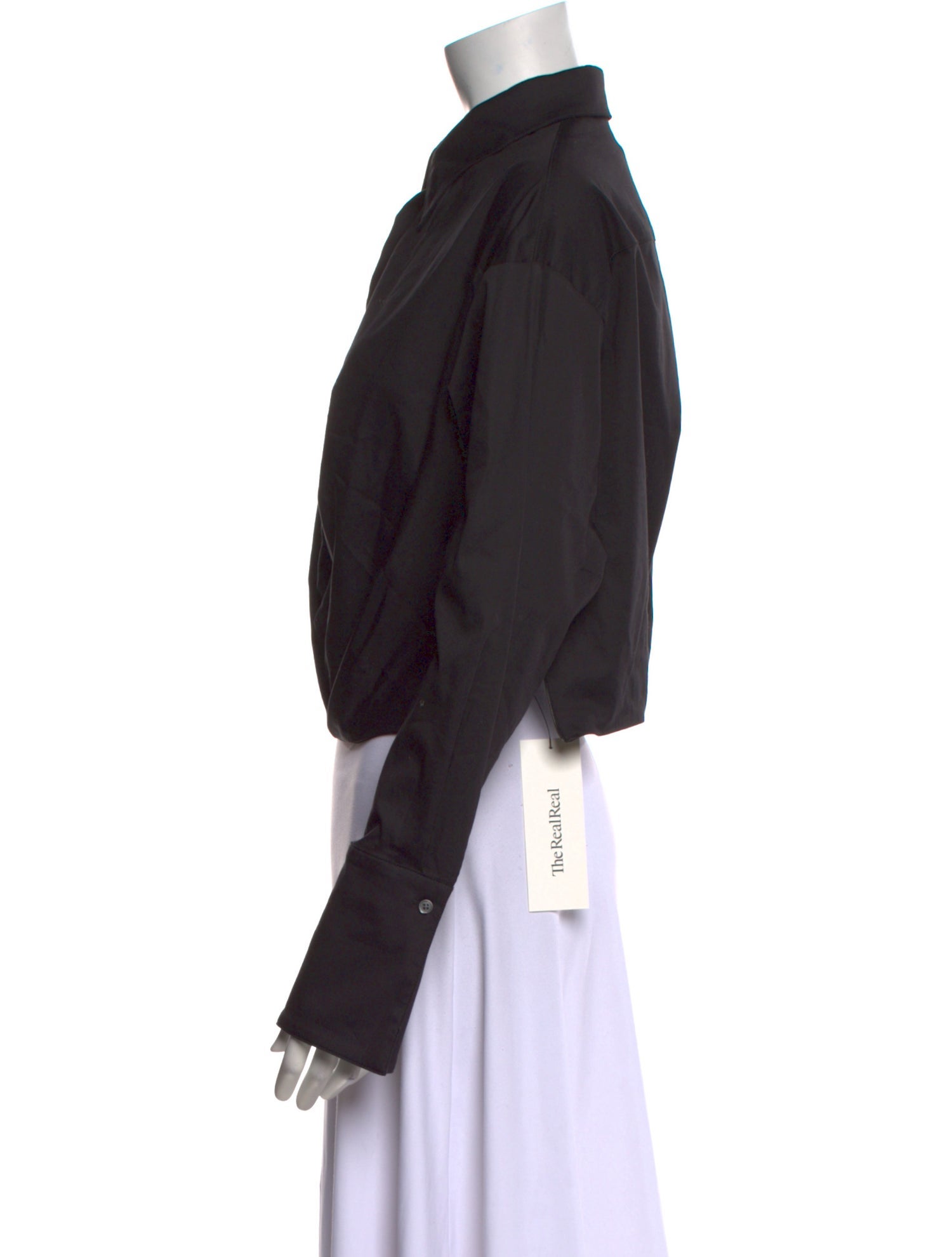 TWP Cowl Neck Long Sleeve Button-Up Top