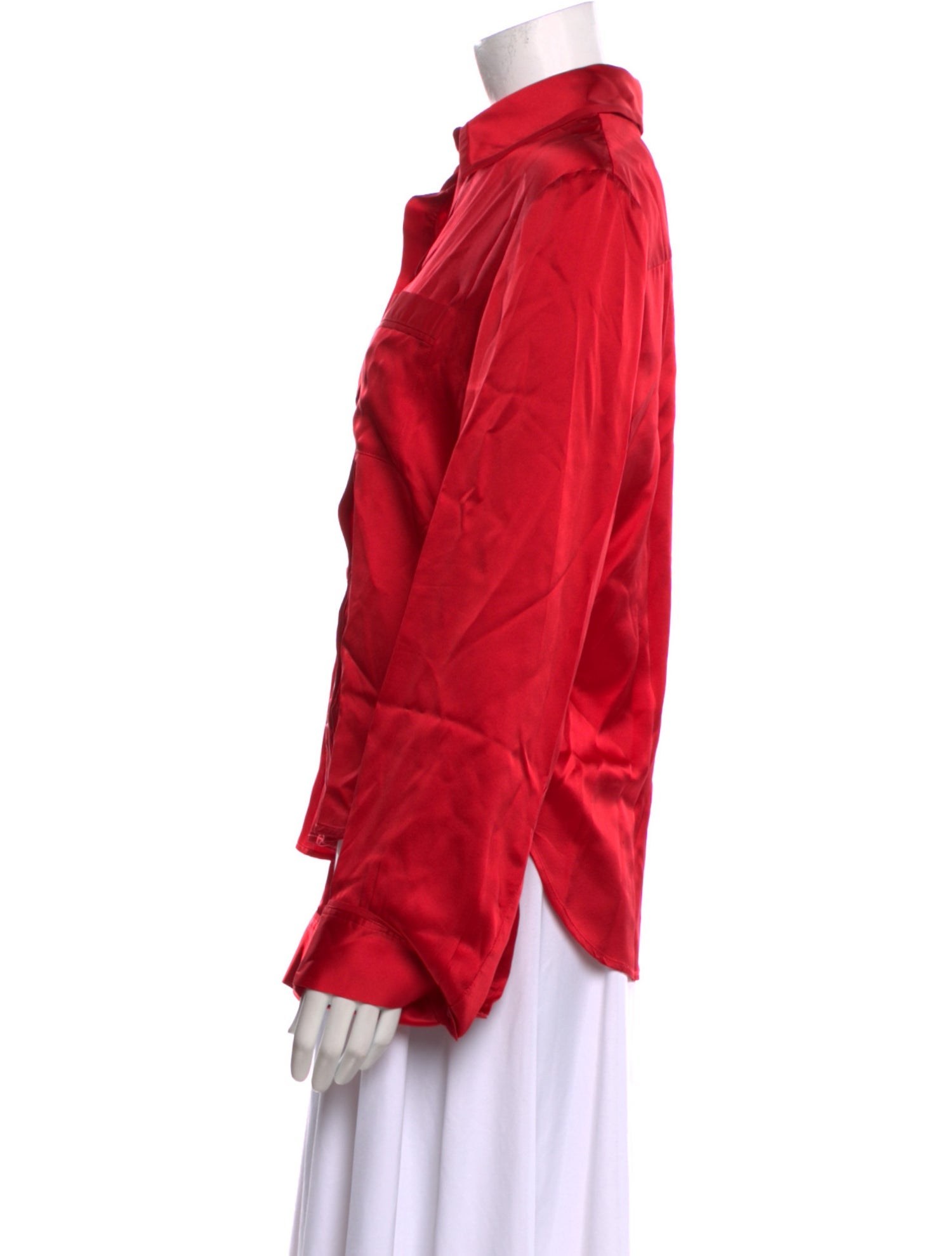 TWP Silk Long Sleeve Button-Up Top