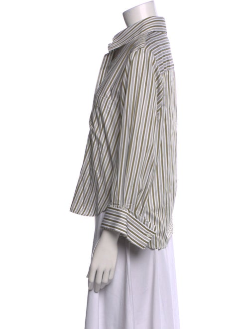 TWP Striped Long Sleeve Button-Up Top
