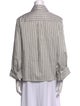 TWP Striped Long Sleeve Button-Up Top