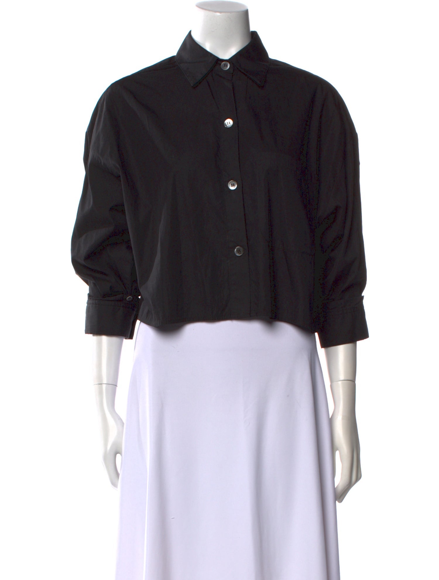 TWP Three-Quarter Sleeve Crop Top