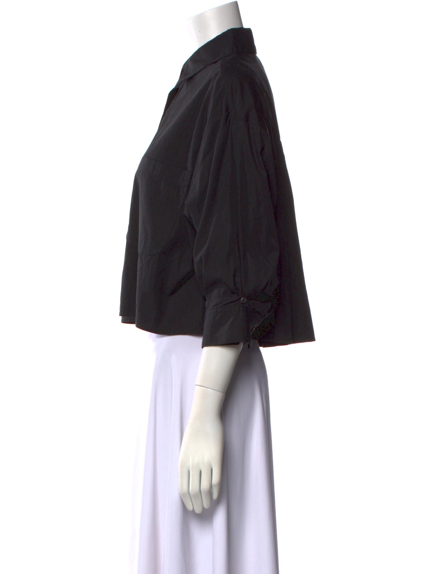 TWP Three-Quarter Sleeve Crop Top