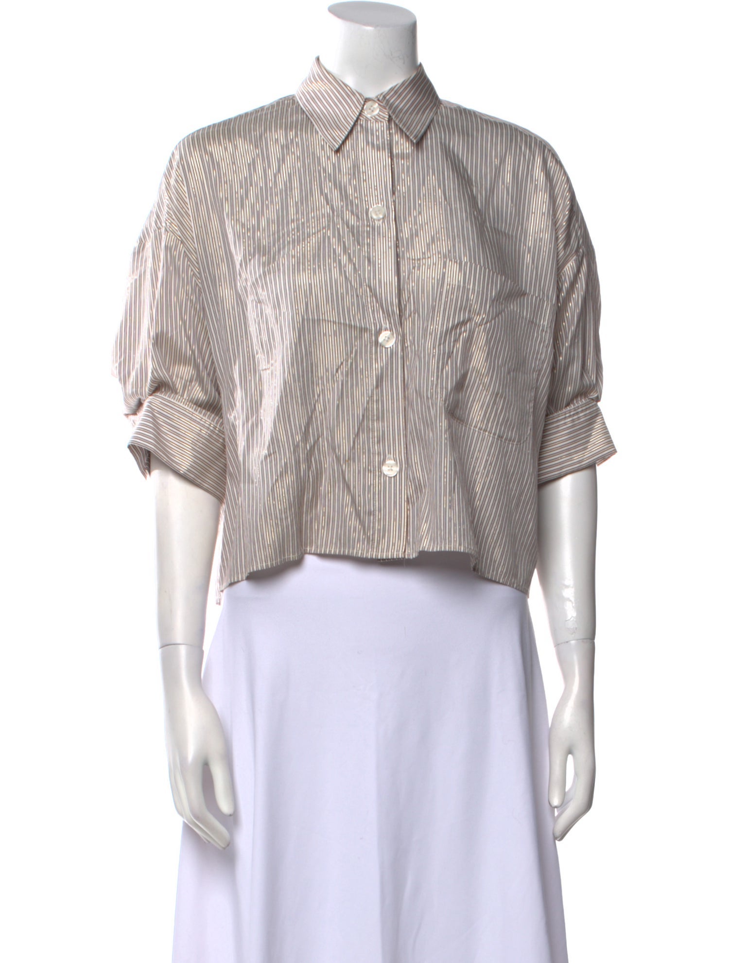 TWP Silk Striped Crop Top