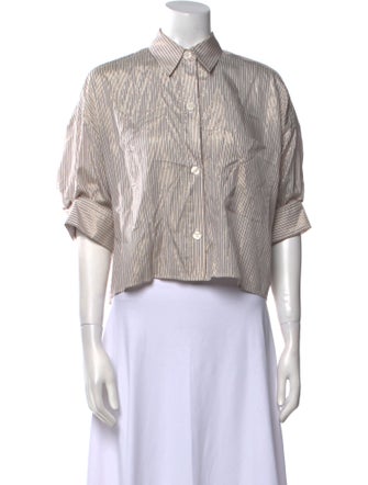 TWP Silk Striped Crop Top