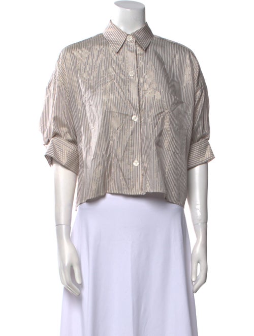 TWP Silk Striped Crop Top