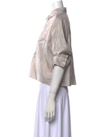 TWP Silk Striped Crop Top