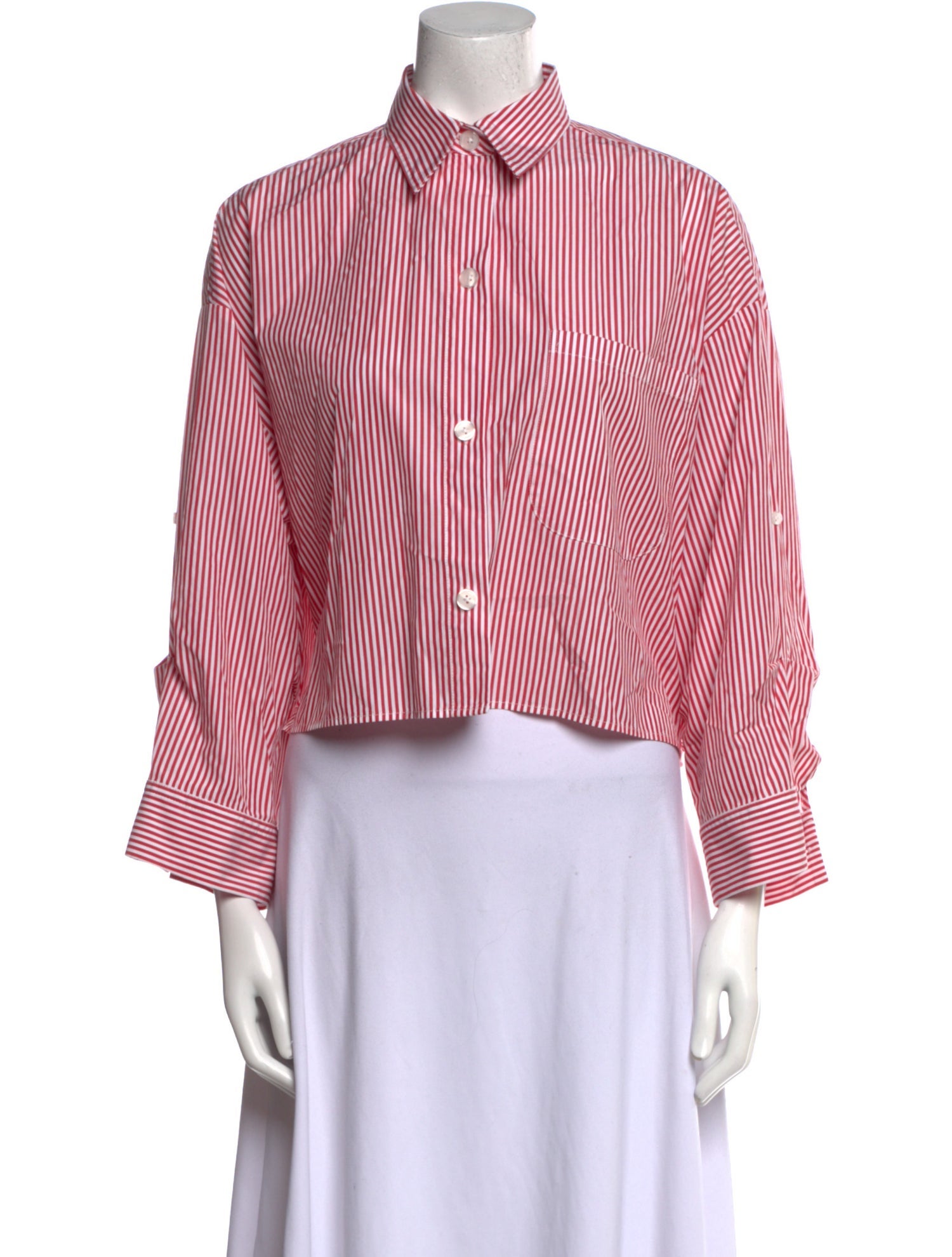 TWP Striped Long Sleeve Crop Top