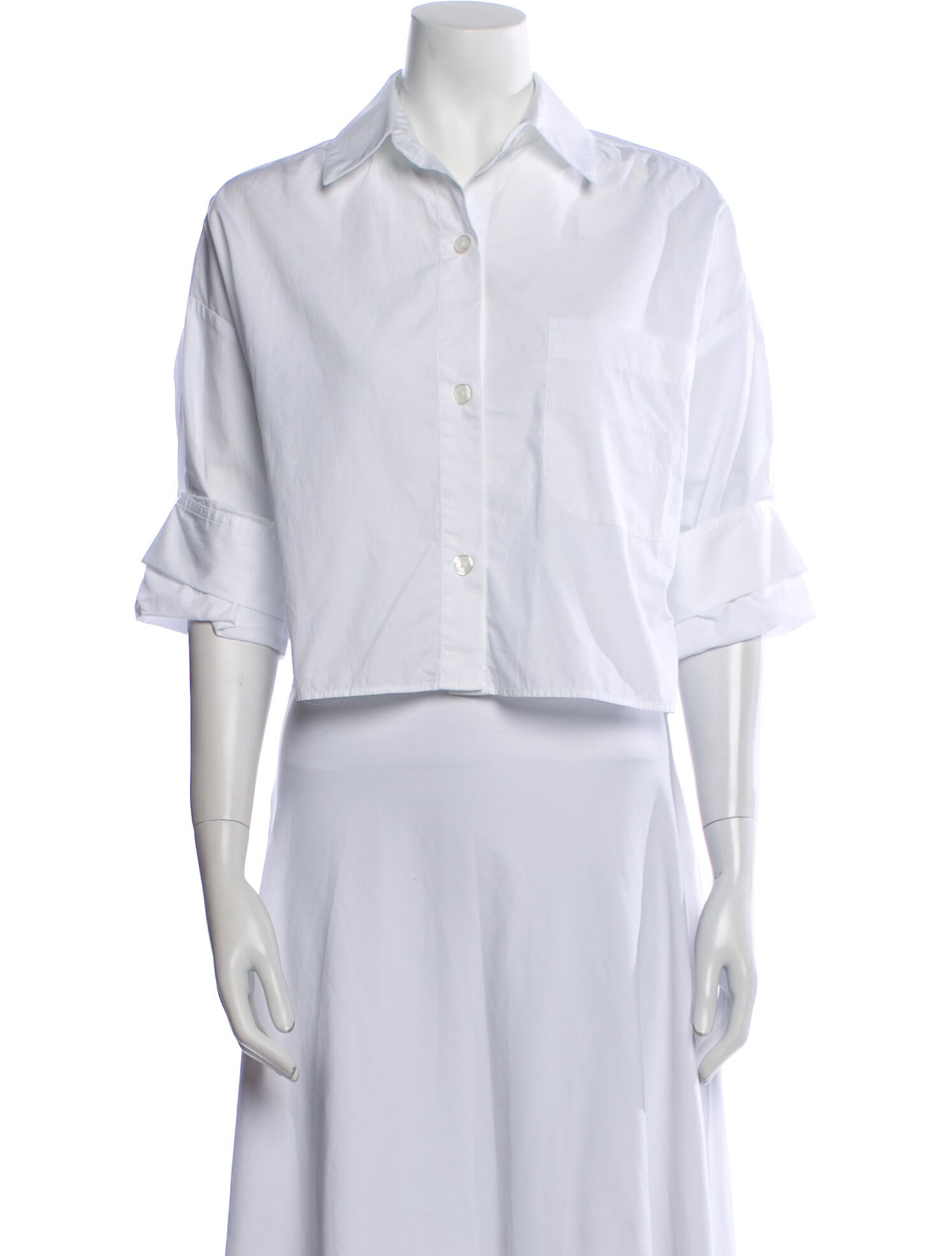 TWP Three-Quarter Sleeve Crop Top