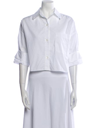 TWP Three-Quarter Sleeve Crop Top