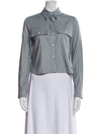 TWP Virgin Wool Striped Button-Up Top