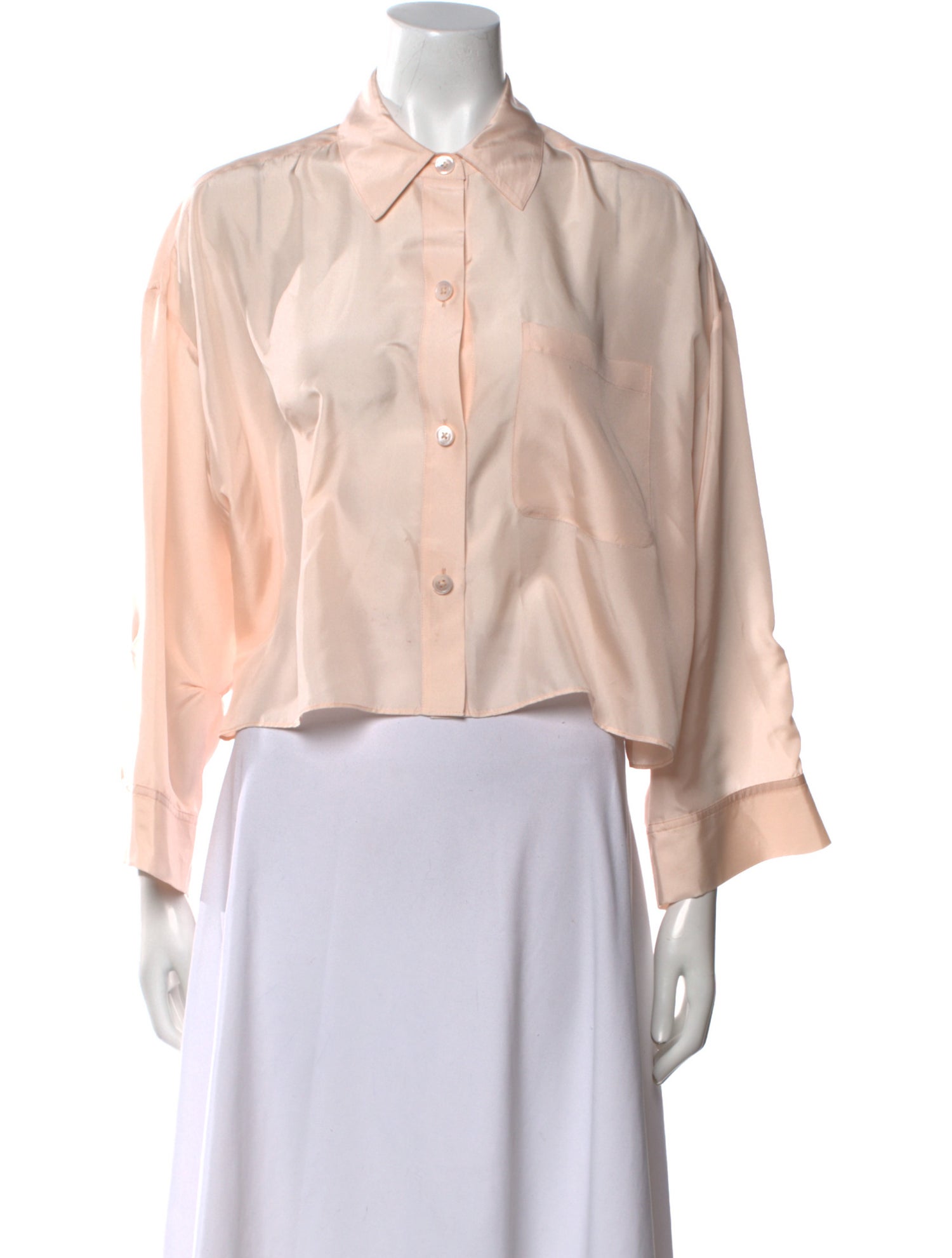 TWP Silk Long Sleeve Button-Up Top