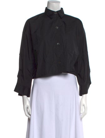 TWP Three-Quarter Sleeve Crop Top