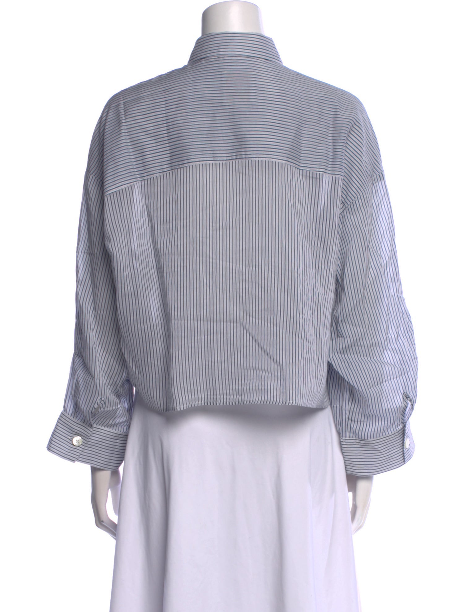 TWP Striped Long Sleeve Button-Up Top