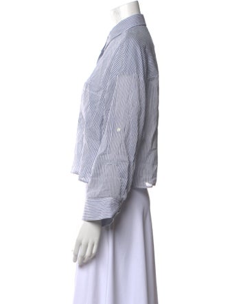 TWP Striped Long Sleeve Button-Up Top