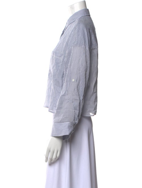 TWP Striped Long Sleeve Button-Up Top