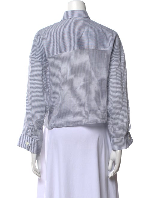 TWP Striped Long Sleeve Button-Up Top