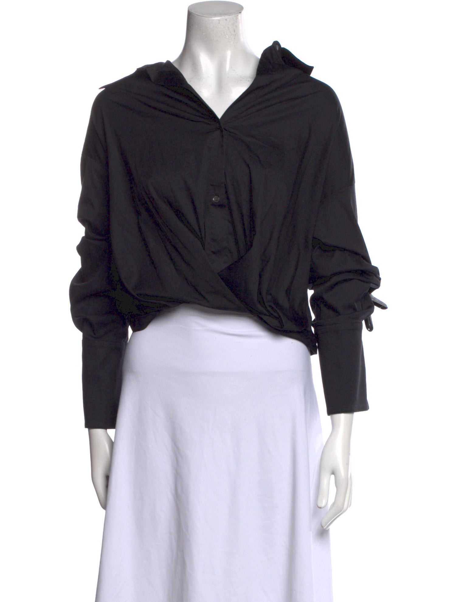 TWP V-Neck Three-Quarter Sleeve Crop Top