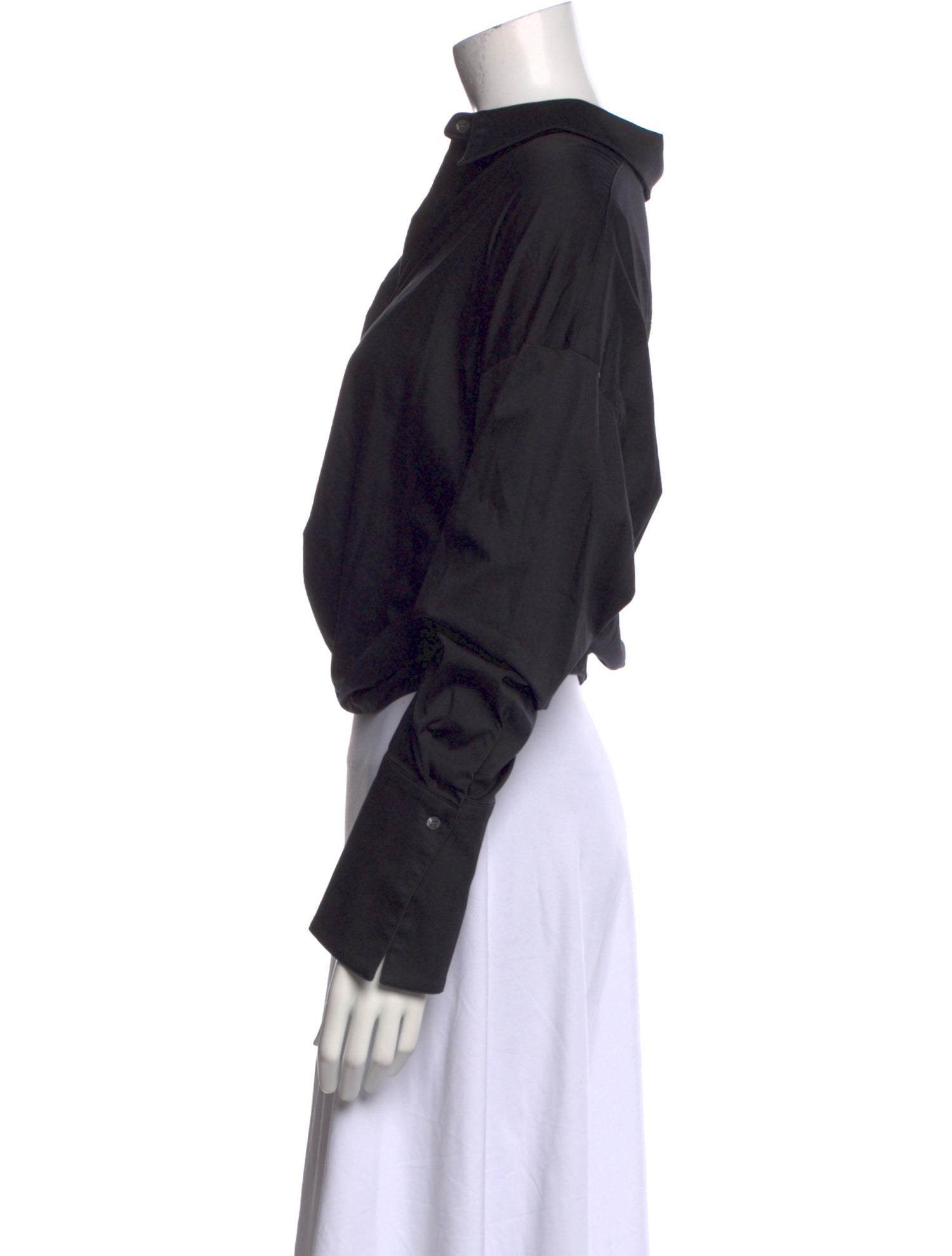 TWP V-Neck Three-Quarter Sleeve Crop Top