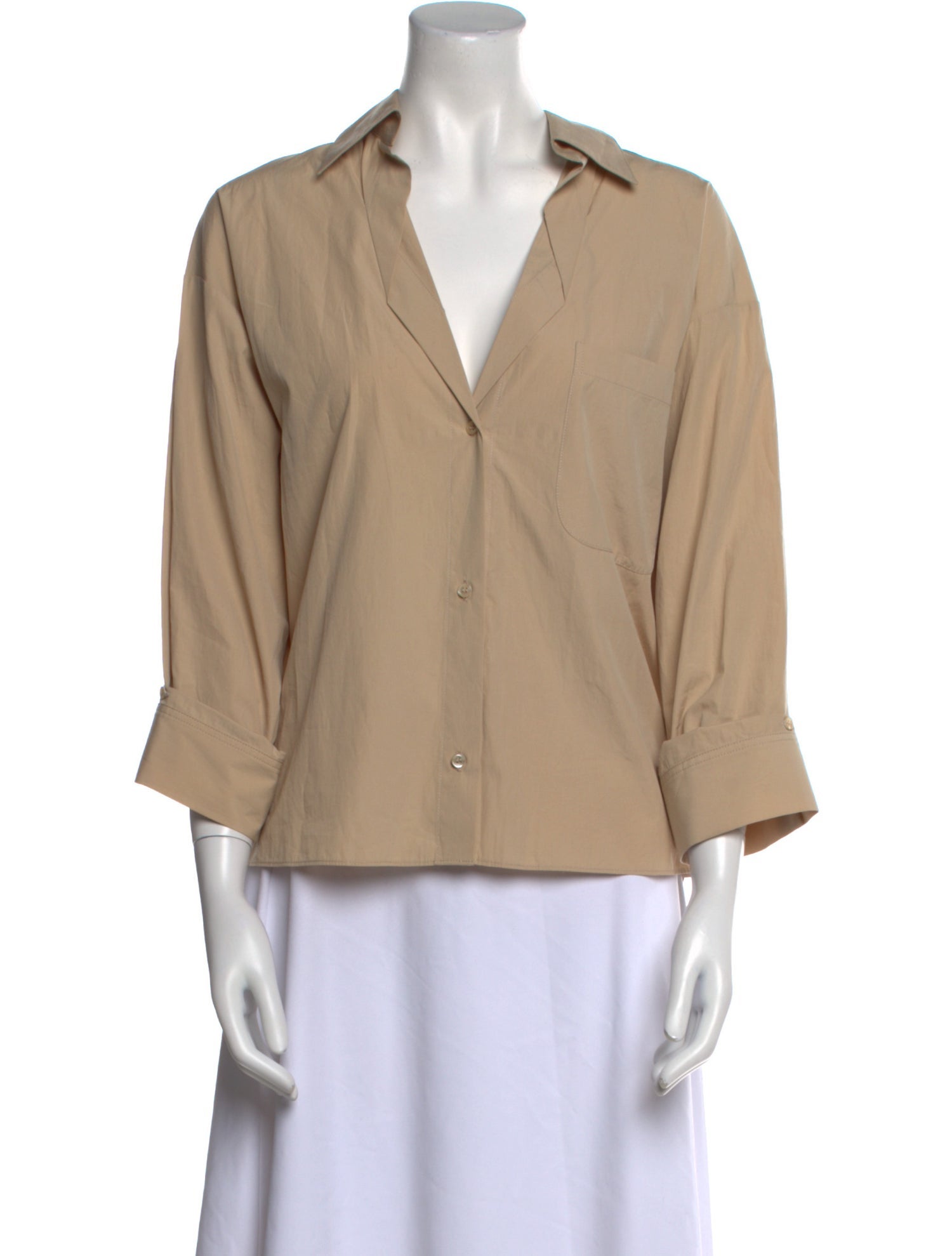 TWP Three-Quarter Sleeve Button-Up Top