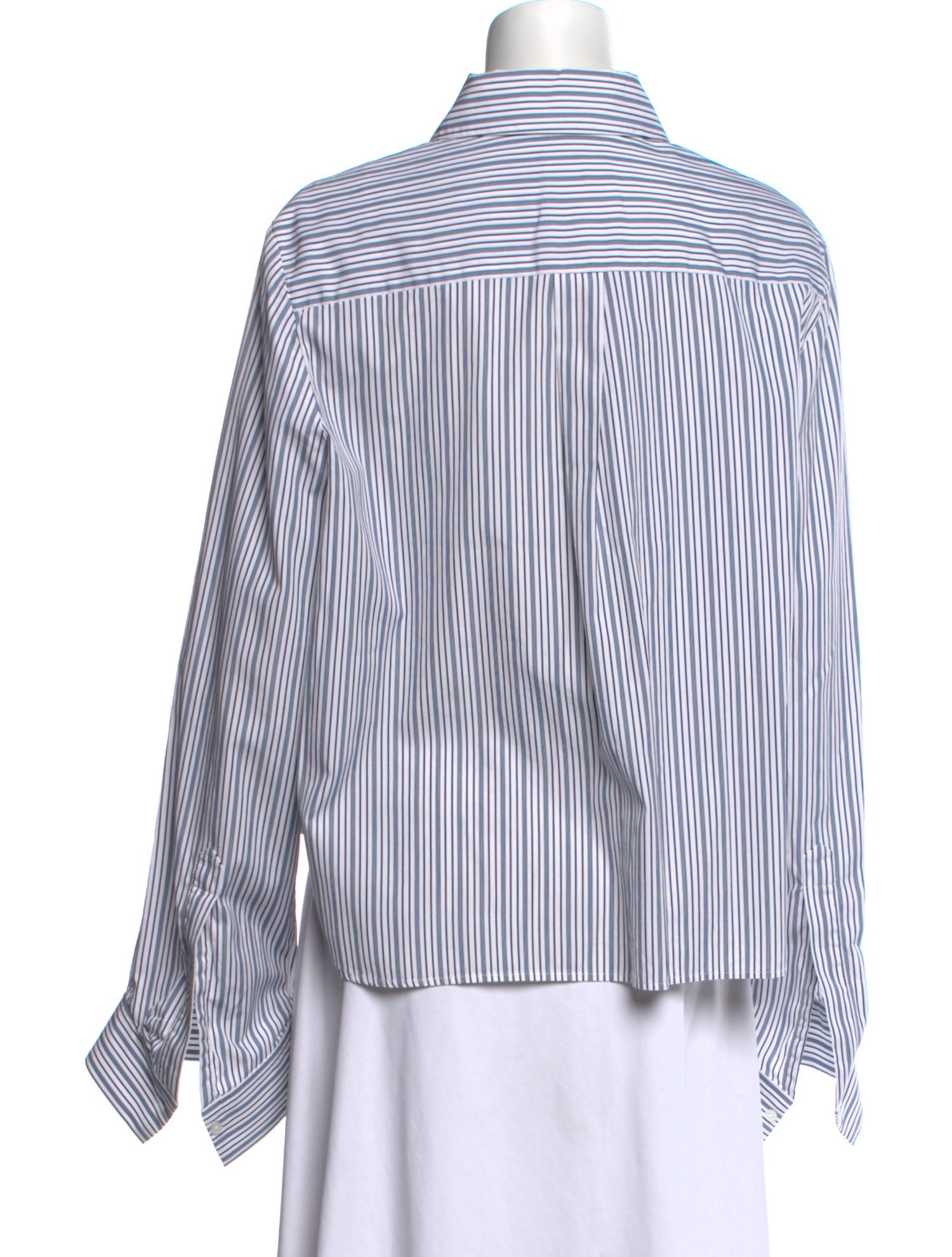 TWP Striped Long Sleeve Button-Up Top