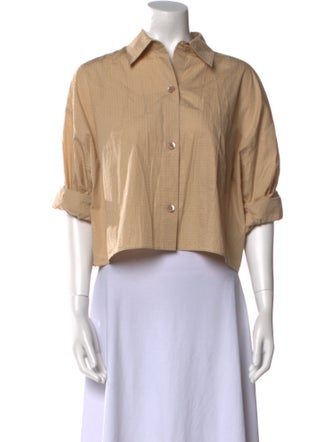 TWP Three-Quarter Sleeve Crop Top