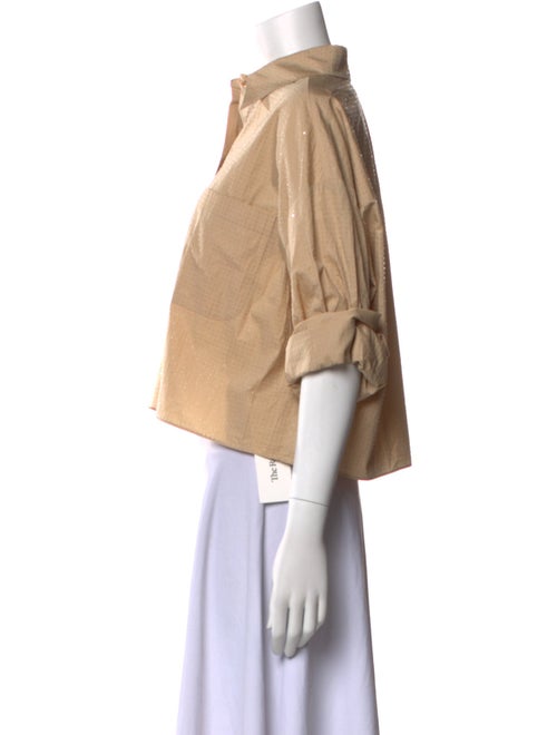 TWP Three-Quarter Sleeve Crop Top