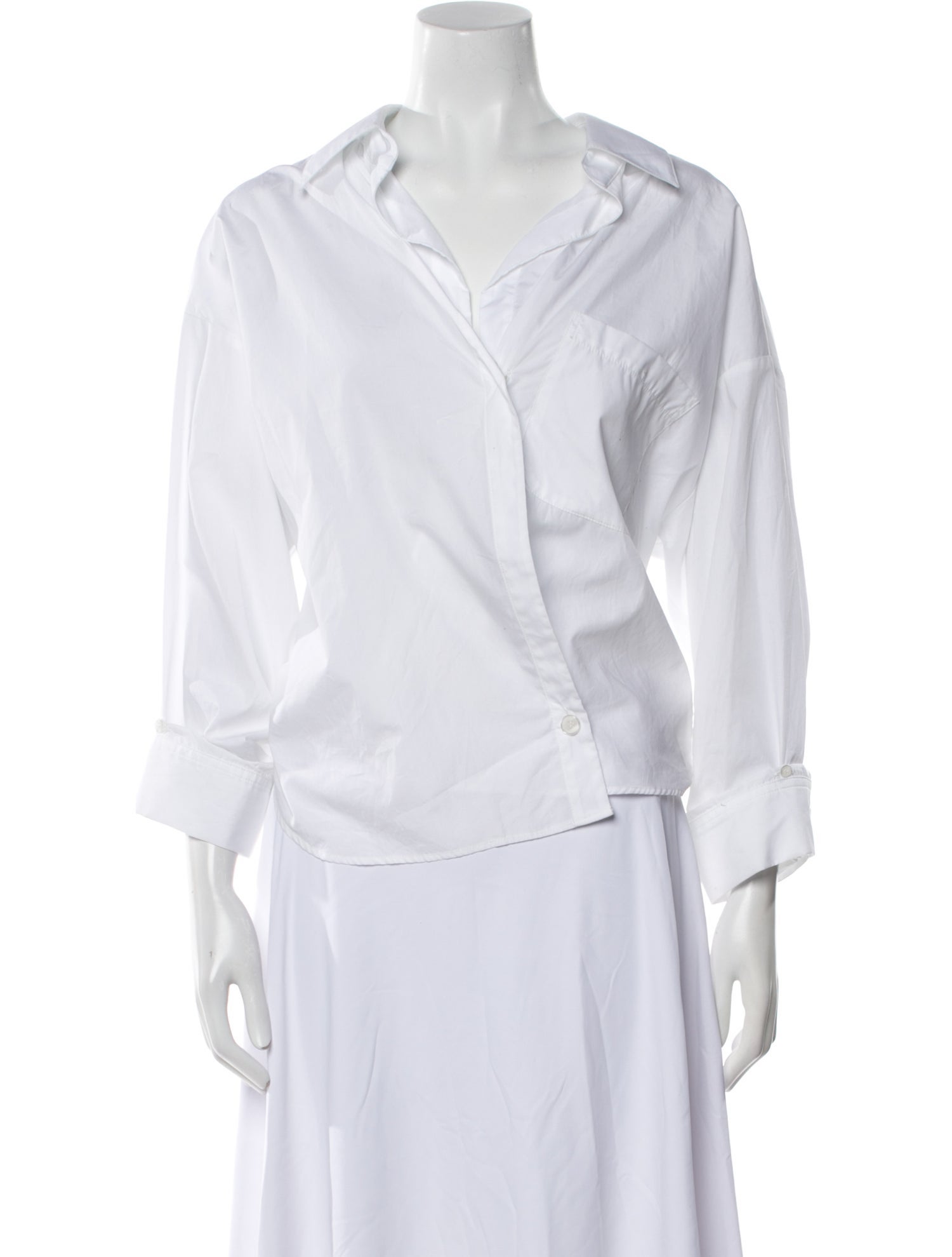 TWP V-Neck Three-Quarter Sleeve Blouse