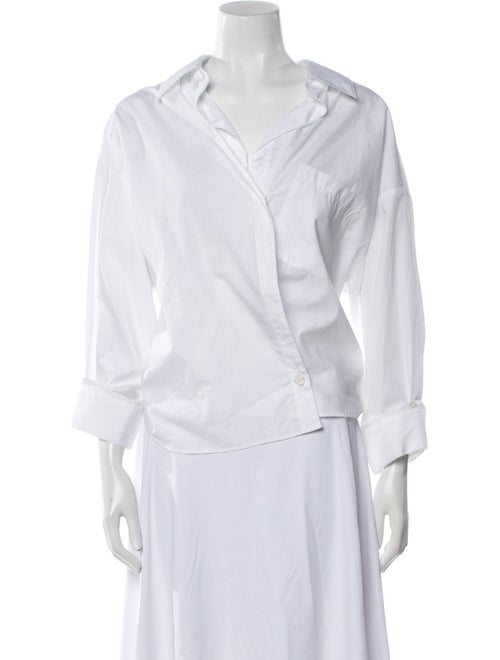 TWP V-Neck Three-Quarter Sleeve Blouse