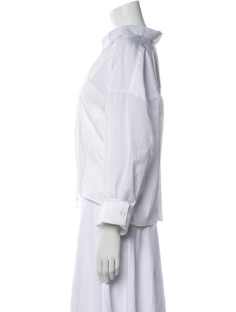 TWP V-Neck Three-Quarter Sleeve Blouse