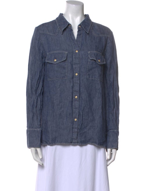 TWP Hemp Long Sleeve Button-Up Top