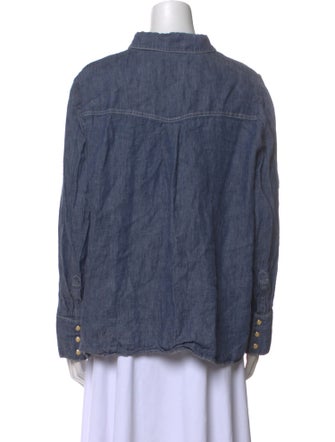 TWP Hemp Long Sleeve Button-Up Top