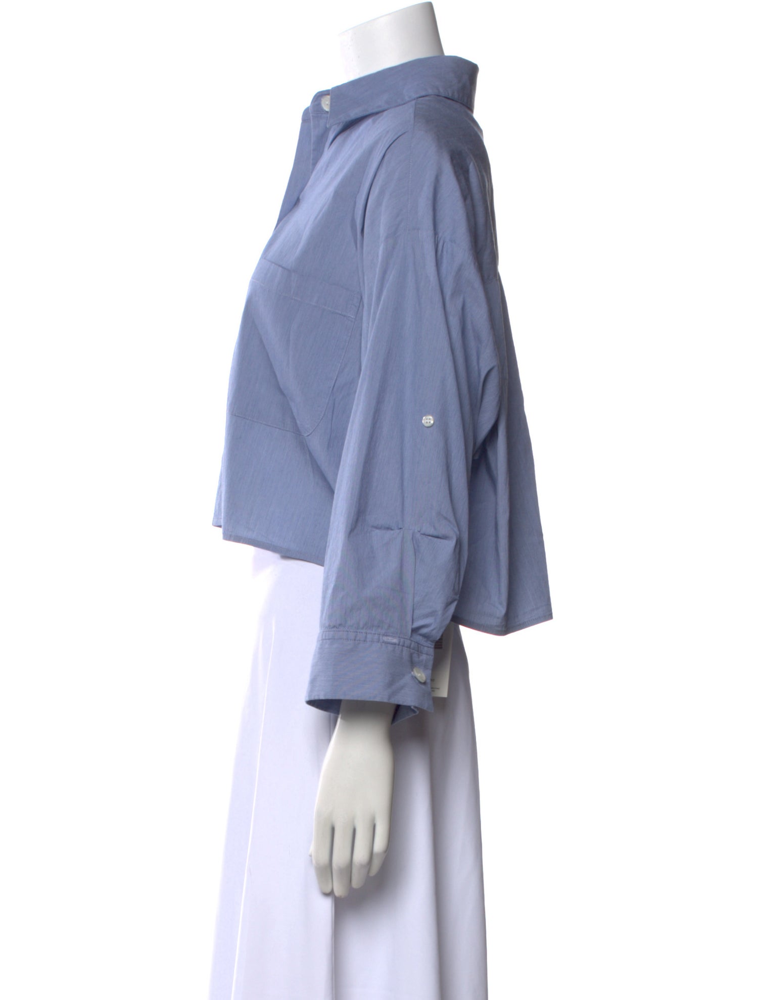 TWP Three-Quarter Sleeve Button-Up Top